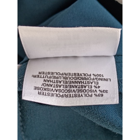 Anne Klein‎ Teal Ivory Colorblock Sheath Dress Business Casual Sleeveless Zip - Picture 8 of 9